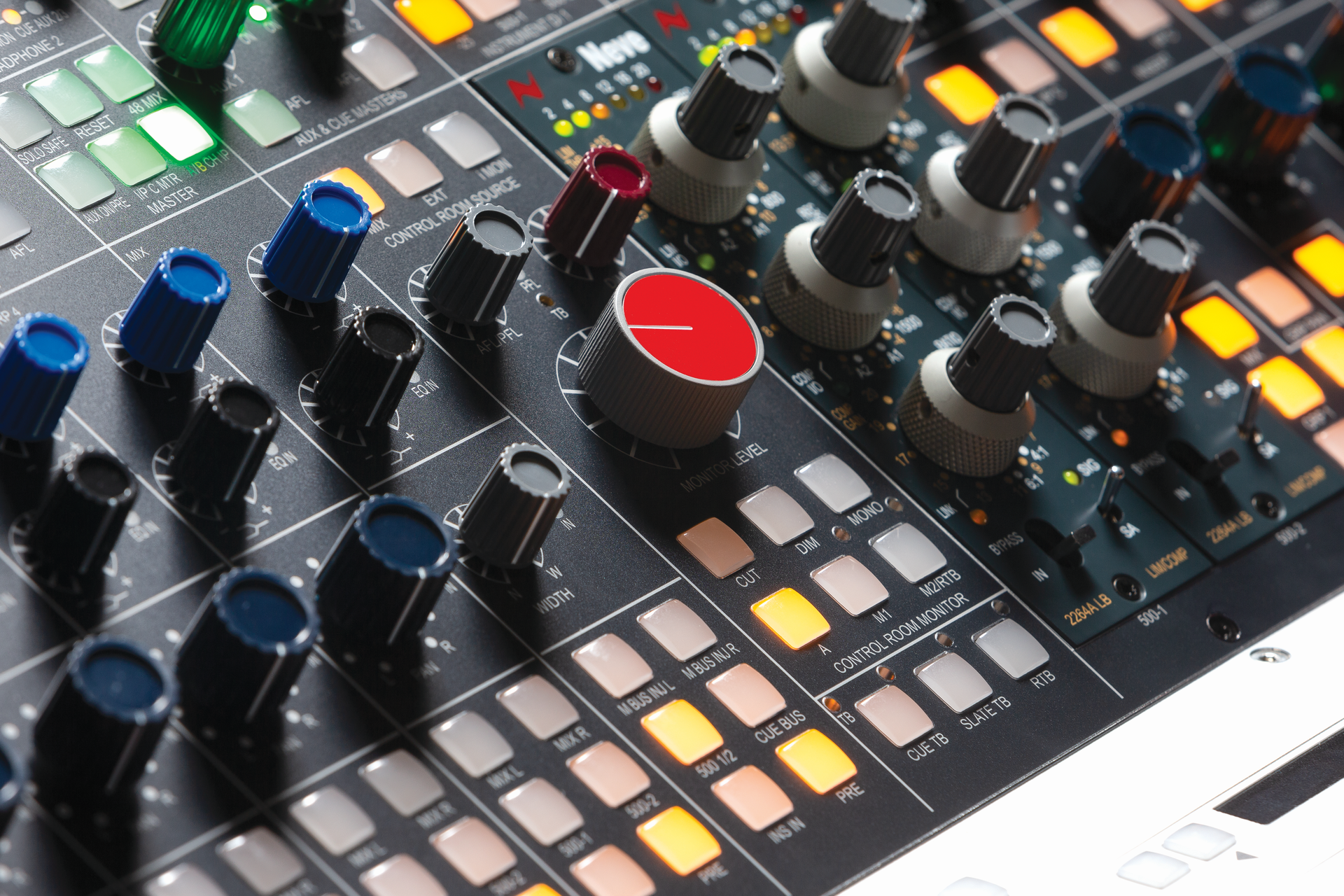 AMS Neve 8424 monitor and master control detail