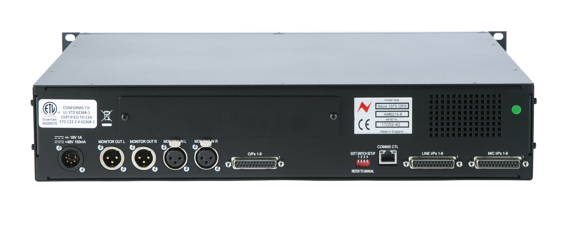 AMS Neve 1073OPX rear panel